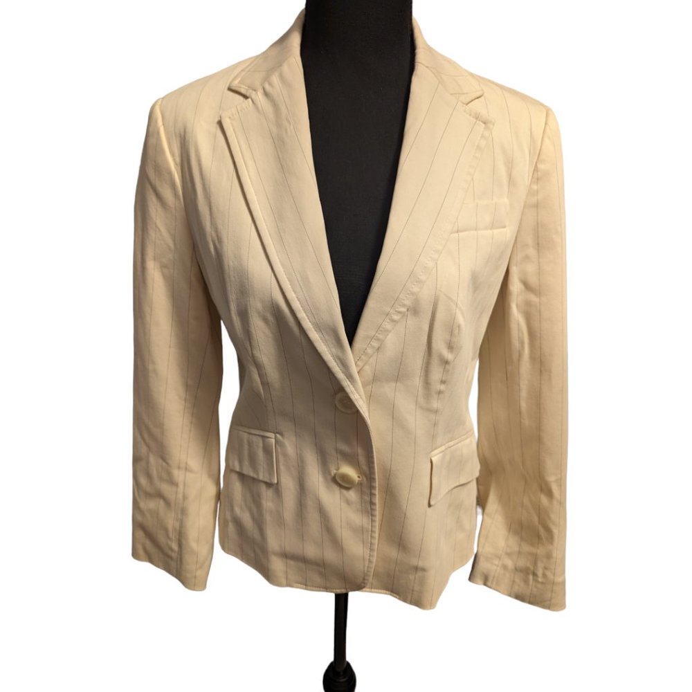 Zara Basic Blazer  Off White and Blue Size 8